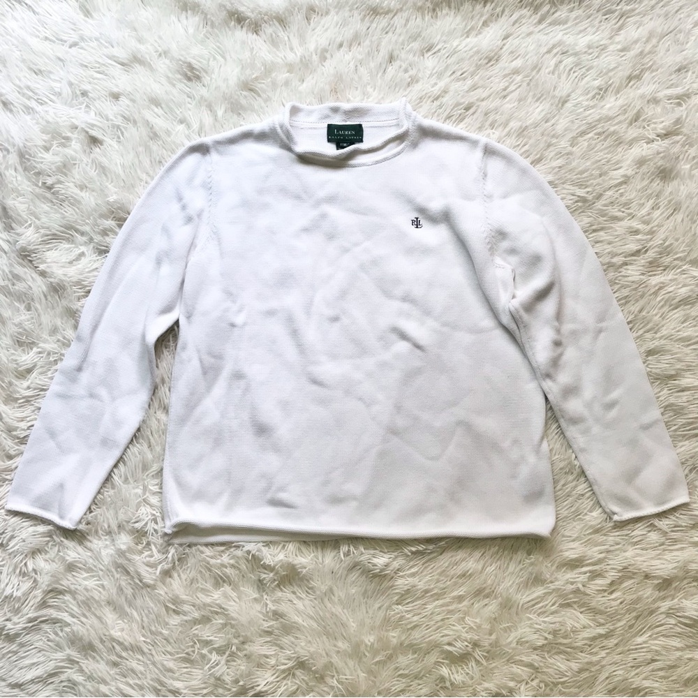 Lauren Ralph Lauren Mock Neck Sweater White Size M